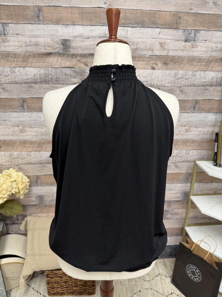 Adrianna Papell black sleeveless mock neck blouse Adrianna Papell Black XL women BLOUSES