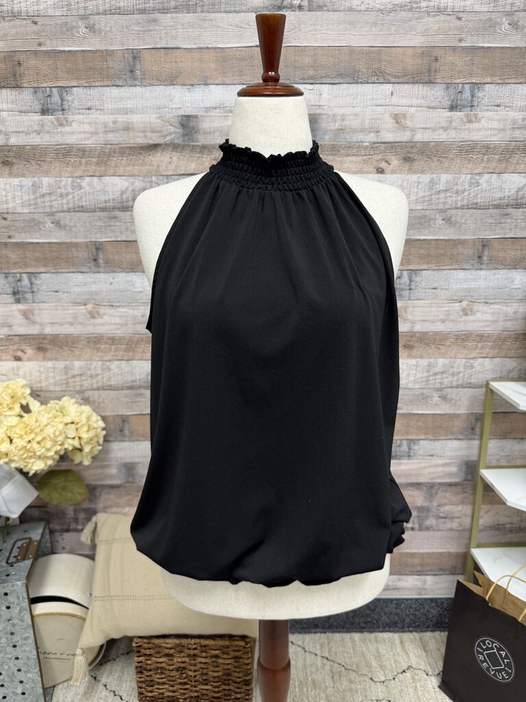Adrianna Papell black sleeveless mock neck blouse Adrianna Papell Black XL women BLOUSES