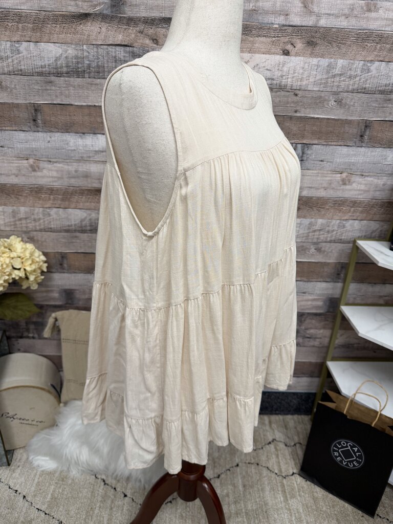 Staccato cream tiered sleeveless blouse Staccato Cream L women BLOUSES