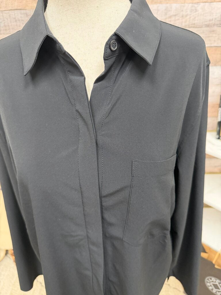 Athleta black button down collared shirt Athleta black M women TOPS