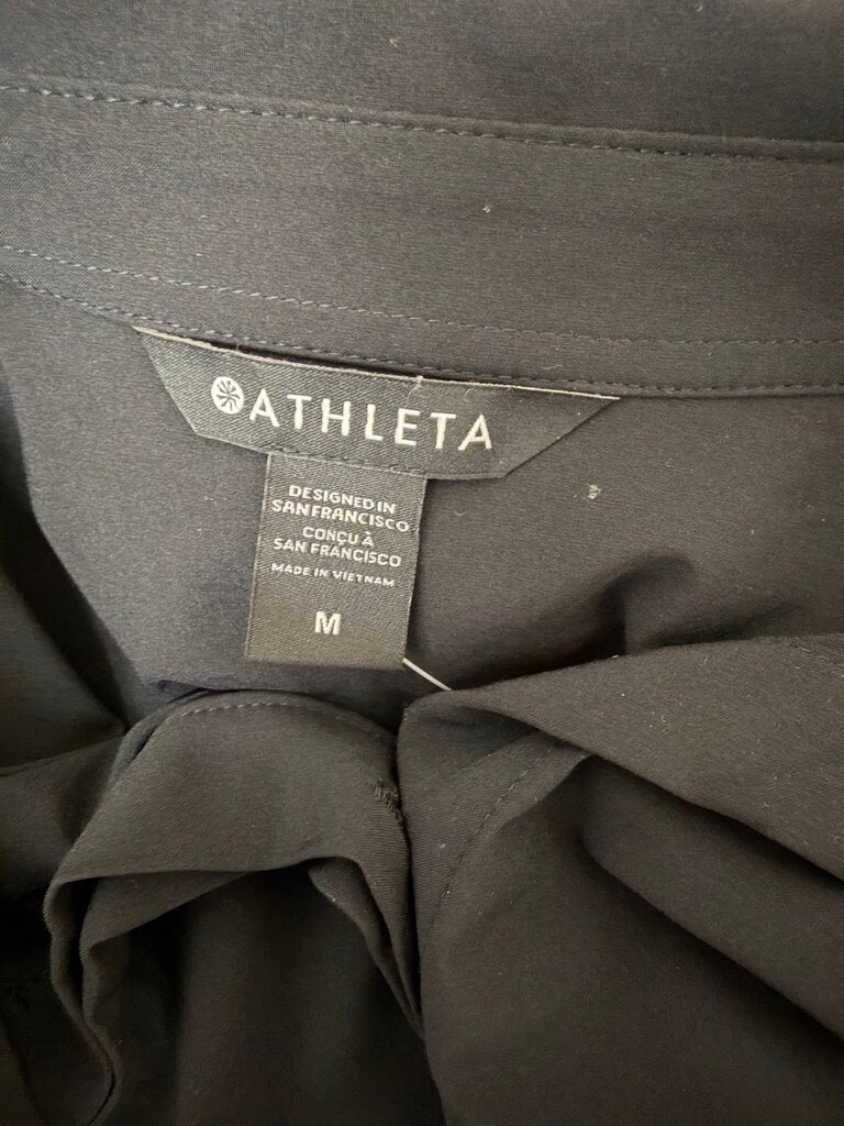 Athleta black button down collared shirt Athleta black M women TOPS