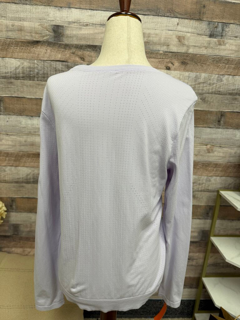 Athleta lavender long sleeve exercise top w/ small holes Athleta purple N/S women TOPS