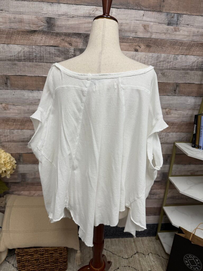 We the Free white oversized distressed crop t shirt We The Free white S women TOPS