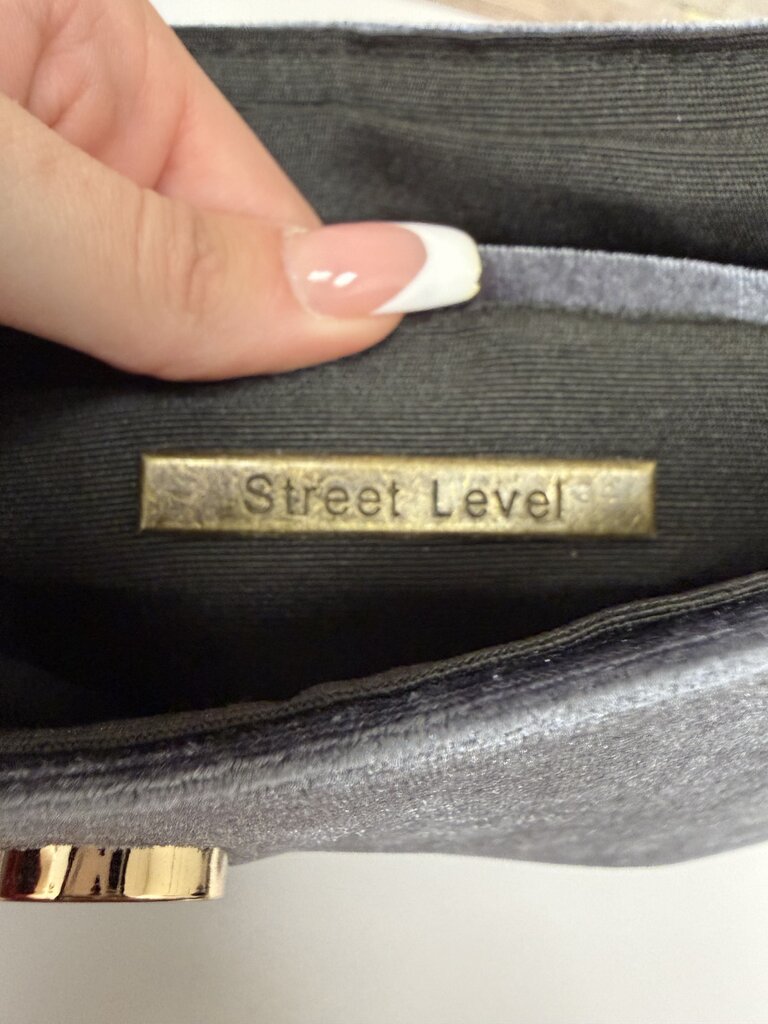 Street Level Blue Velvet Clutch Street Level Blue OS BAGS