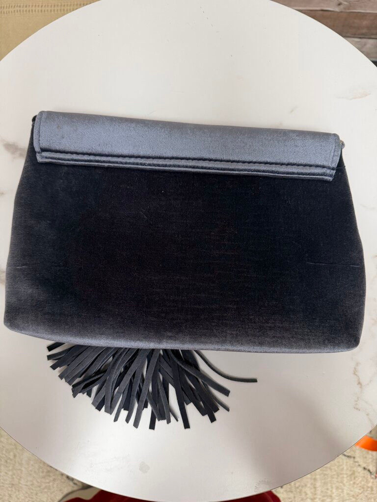 Street Level Blue Velvet Clutch Street Level Blue OS BAGS