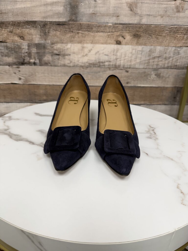 AC Blue Suede Kitten Heel Pump Andrea Carrano Blue 38.5 women SHOES