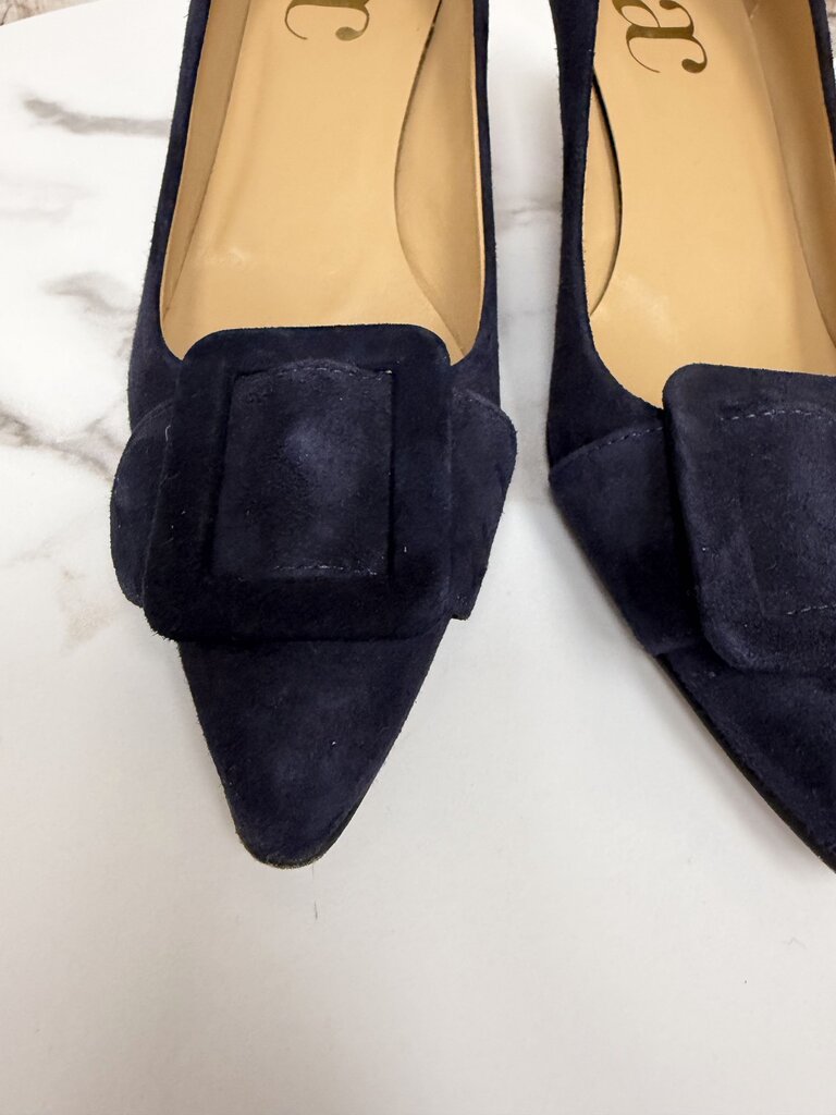 AC Blue Suede Kitten Heel Pump Andrea Carrano Blue 38.5 women SHOES