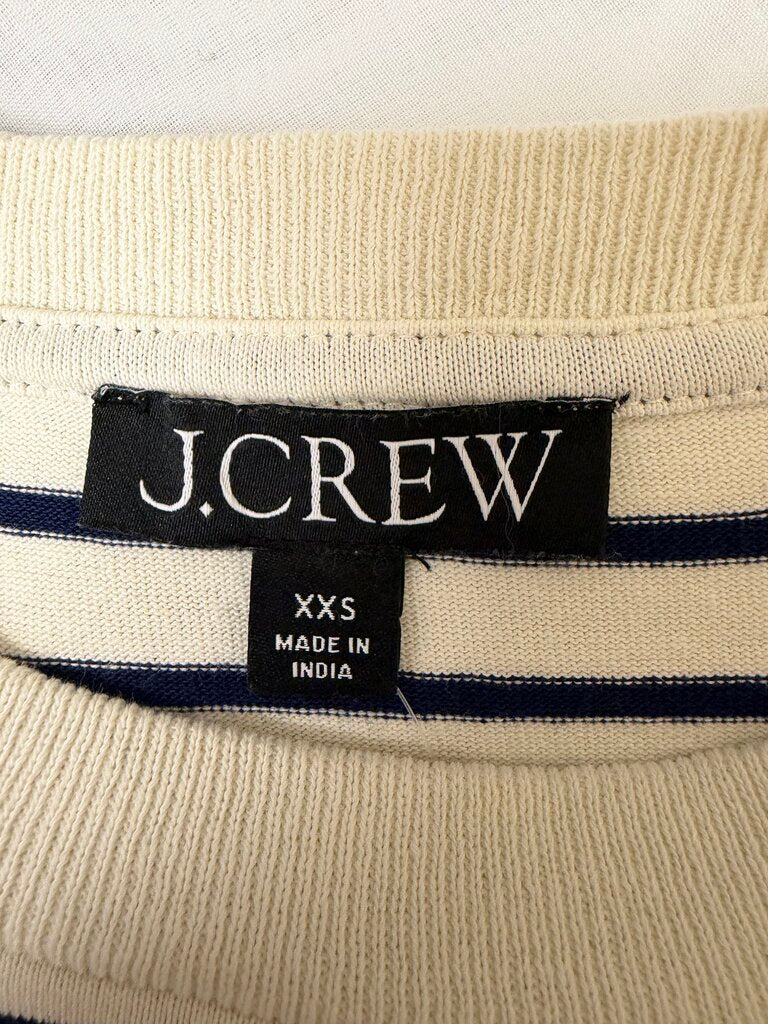 J Crew White Striped Sleeveless Muscle Top J Crew White XXS women TOPS