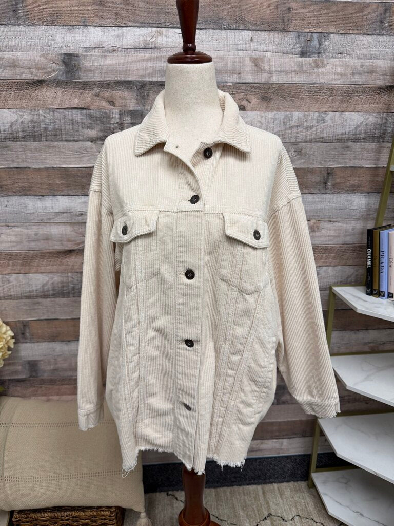 Zara Cream Corduroy Shirt Jacket Zara Cream Small women JACKETS & COATS