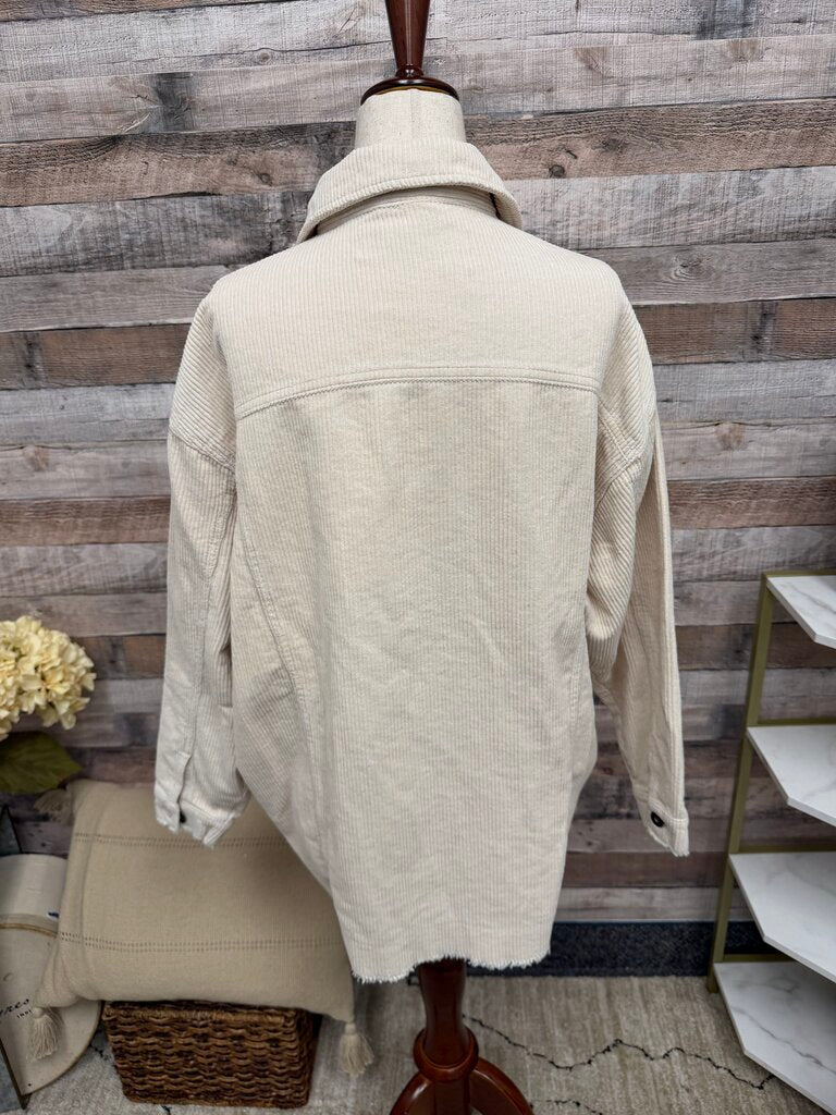 Zara Cream Corduroy Shirt Jacket Zara Cream Small women JACKETS & COATS