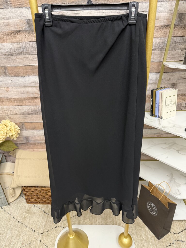MSK Black W/ Ruffle Hem Skirt MSK Black Small women SKIRTS