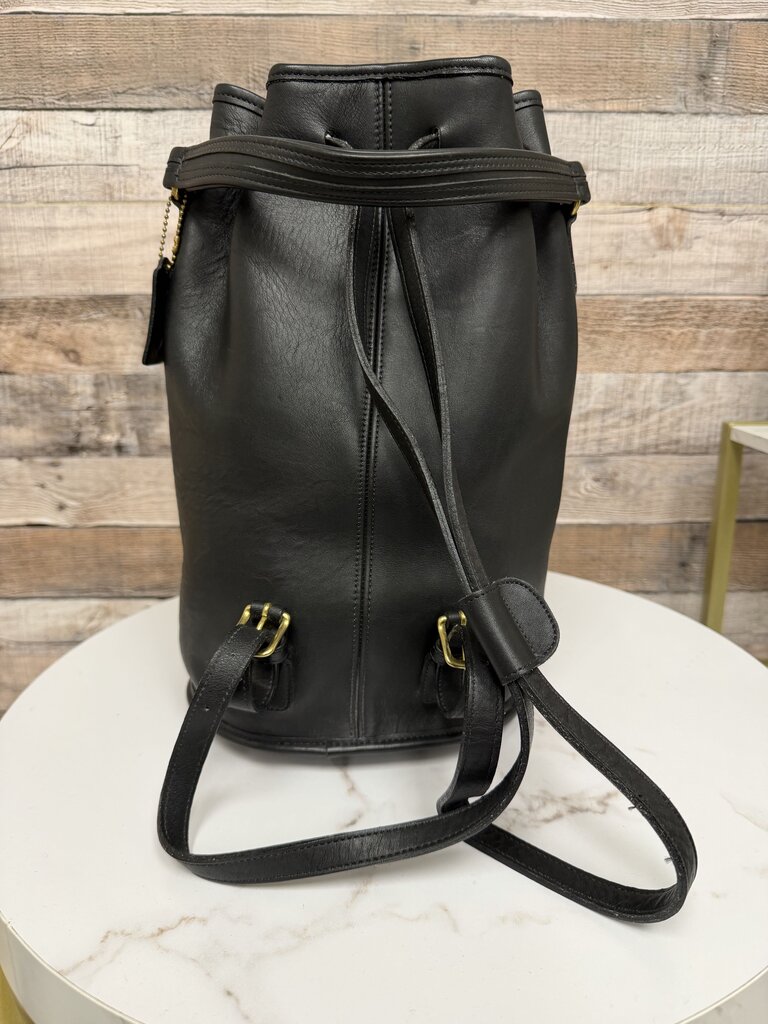Coach Black Leather Bucket Backpack 9992 Coach Black OS BAGS
