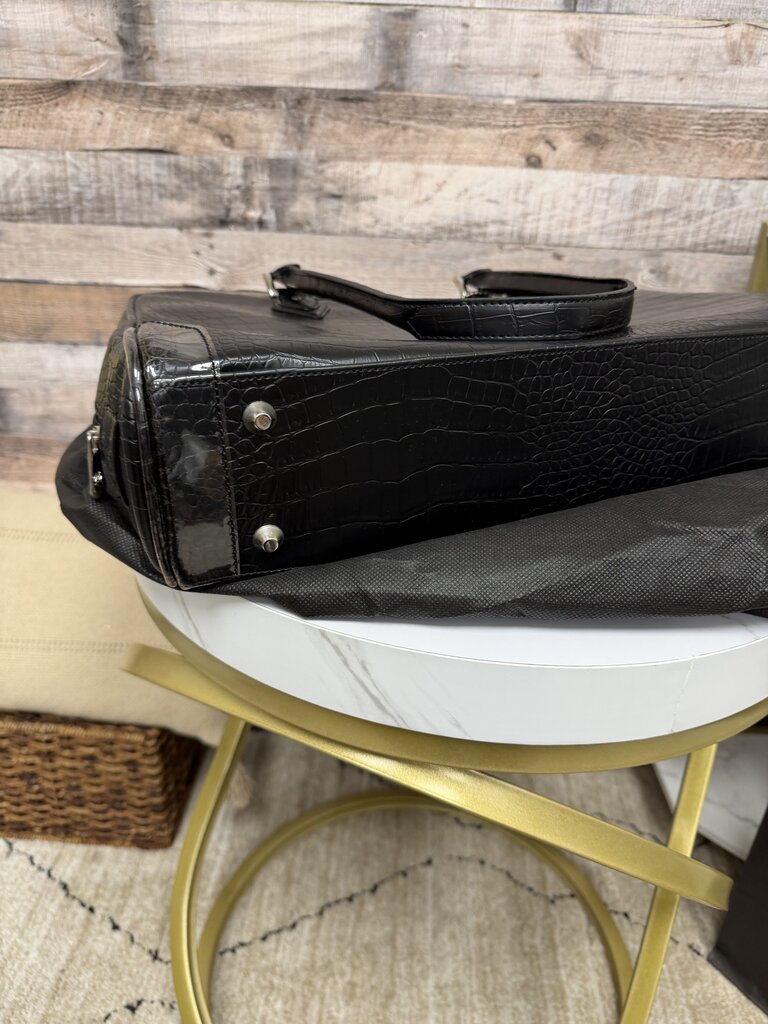 Mobile Edge Black Faux Leather Laptop Bag W/ Crocodile Embossed Pattern Mobile Edge Black OS women BAGS