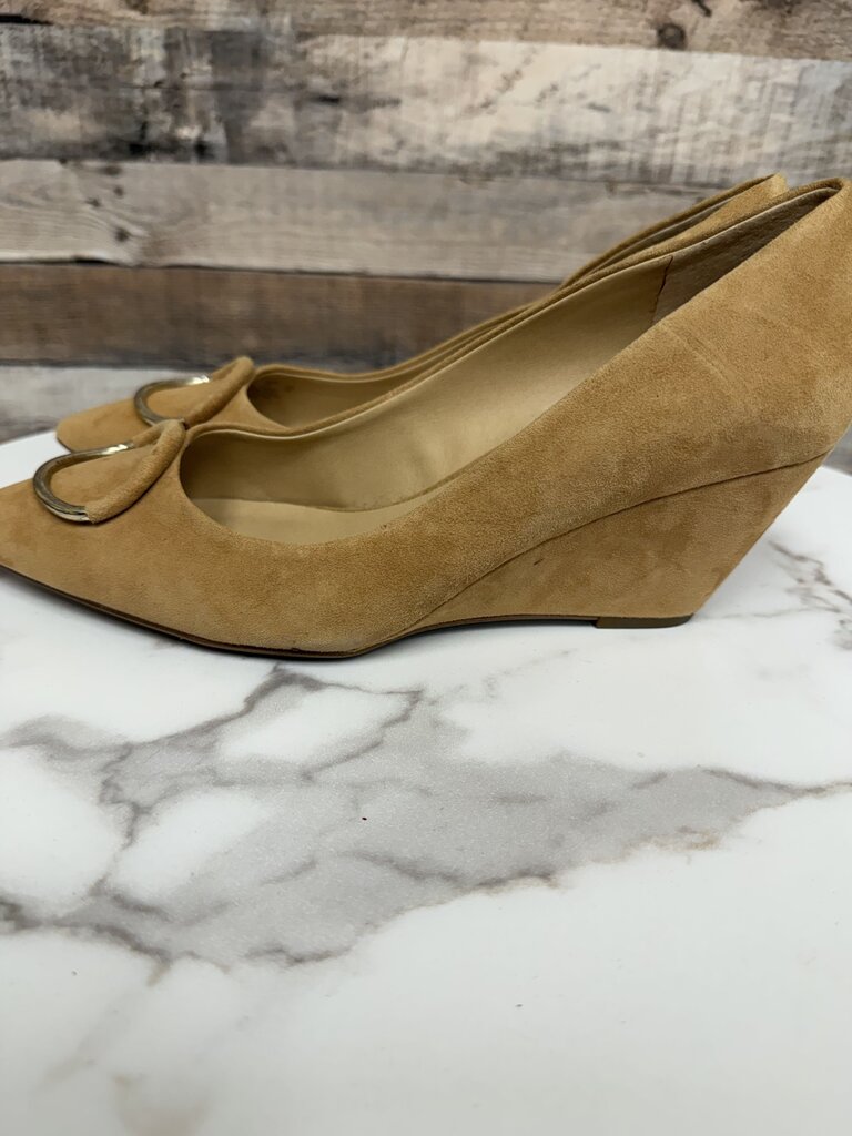 Franco Sarato Camel Suede Pointed Toe Wedge Shoe Franco Sarato Camel 9 women SHOES