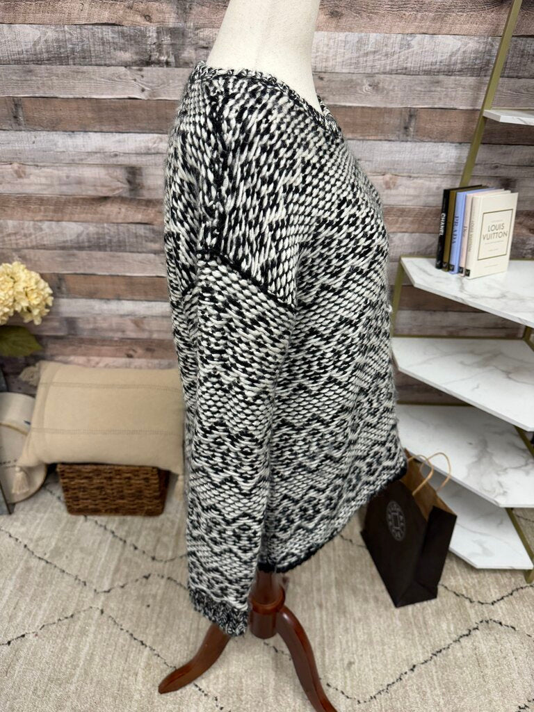 Ann Taylor black and white chunky knit sweater Ann Taylor Black/White M women SWEATERS