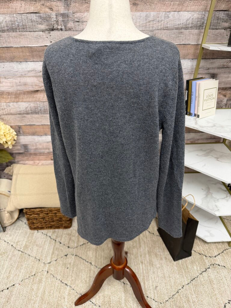 Griffen Cashmere grey asymmetrical hem sweater Griffen Cashmere Grey M women SWEATERS