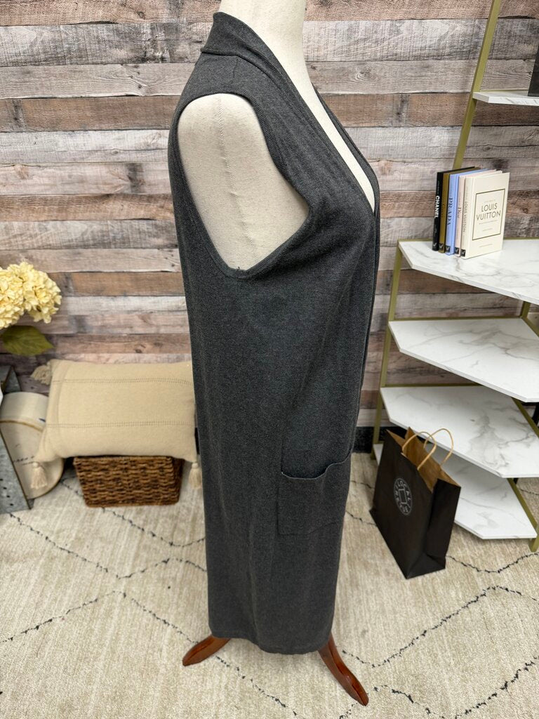 Catherine Malandrino grey long sleeveless open front cardigan Catherine Malandrino Grey S women CARDIGANS