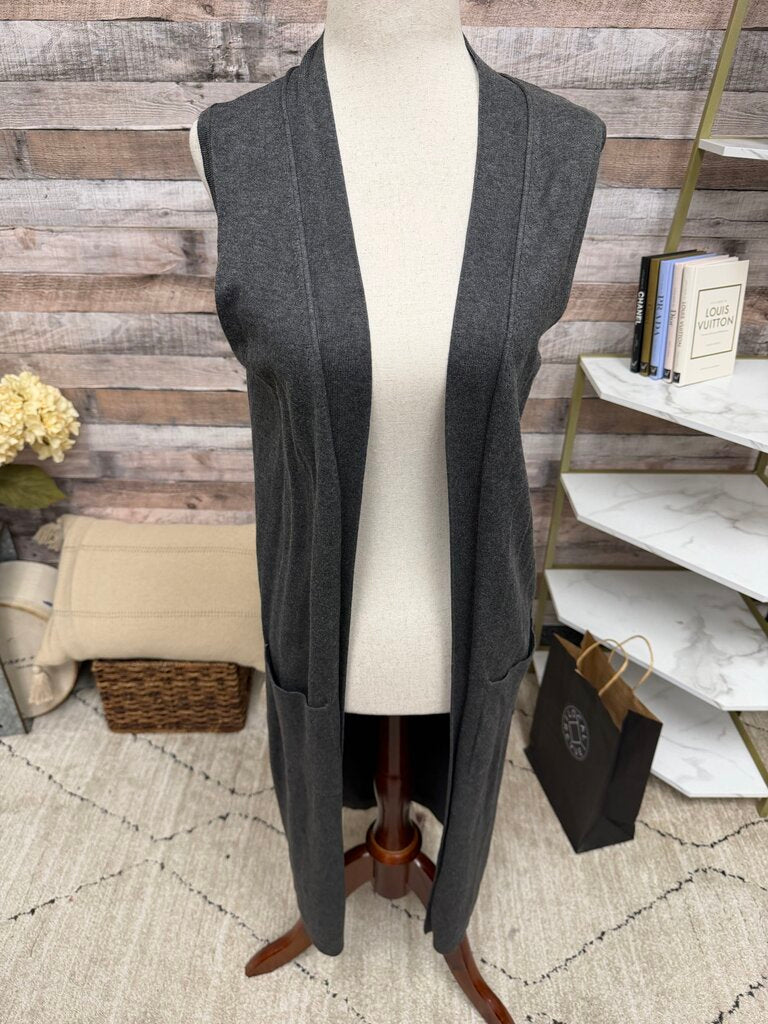 Catherine Malandrino grey long sleeveless open front cardigan Catherine Malandrino Grey S women CARDIGANS