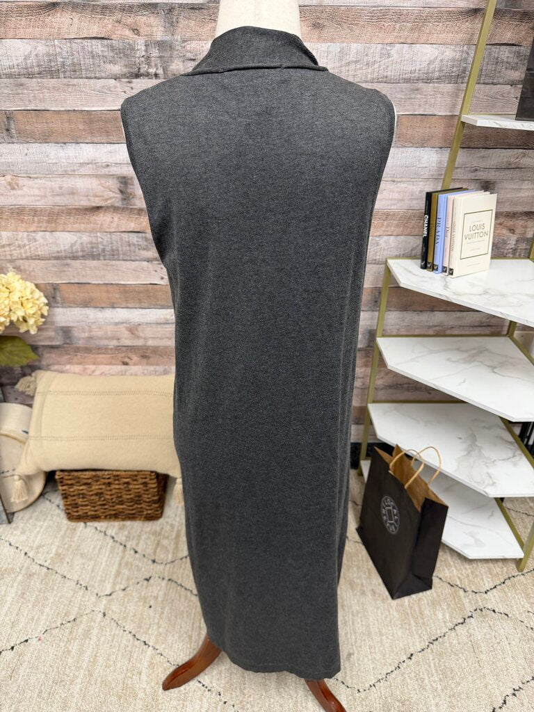 Catherine Malandrino grey long sleeveless open front cardigan Catherine Malandrino Grey S women CARDIGANS