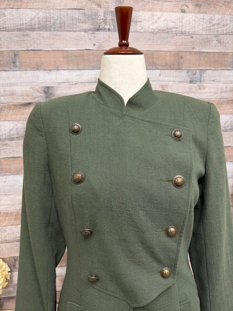 Regina Kravitz Olive Green Military Style Double Breasted Jacket Regina Kravitz Olive Green 12 women JACKETS & COATS
