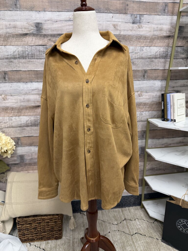 Mustard Seed Camel Suede Button Up Shirt NWT Mustard Seed Camel Small women TOPS