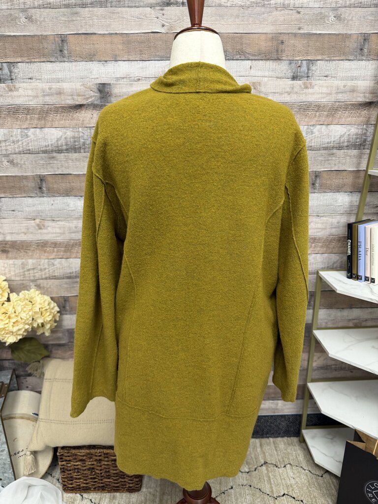 Eileen Fisher Mustard Open Front Wool Cardigan Eileen Fisher Mustard XL women CARDIGANS