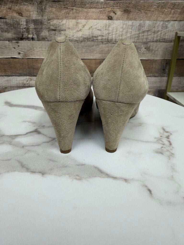 J. Crew Tan Suede Wedge Pumps J Crew Tan 8.5 women WEDGE