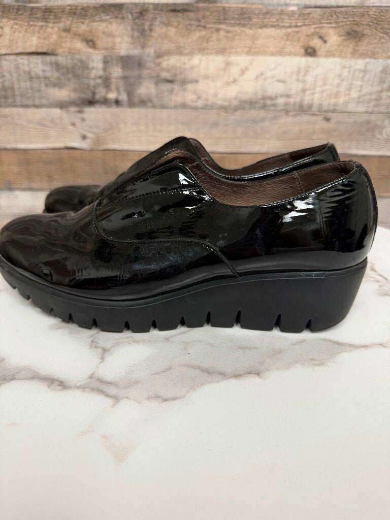 Wonders Black Patent Leather Platform Loafer Wonders Fly Black 39 women SHOES