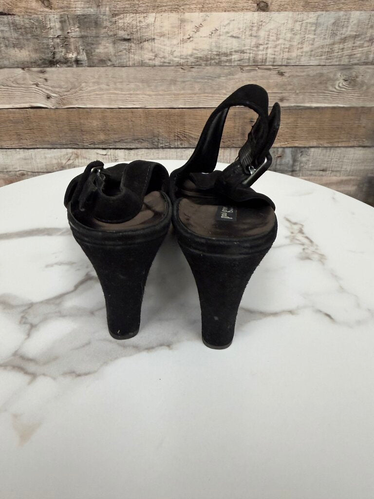 Paul Green Black Suede Platform Slingback Heel Paul Green Black 5.5 women SHOES