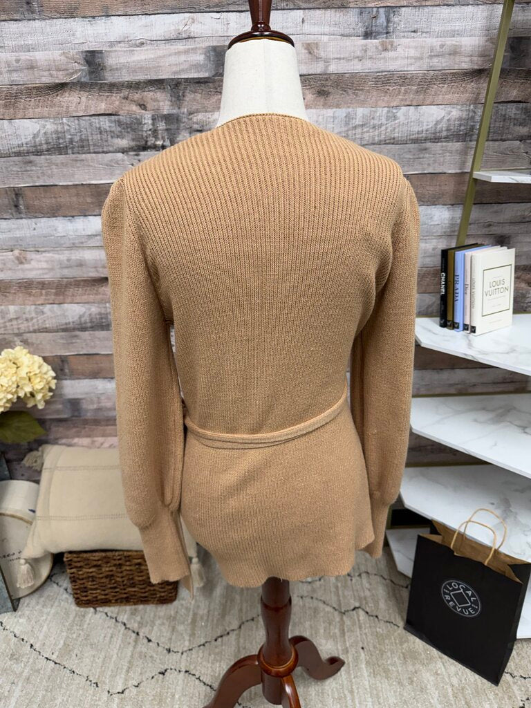 No Label Camel Tie Front Cardigan no label Camel NS women CARDIGANS