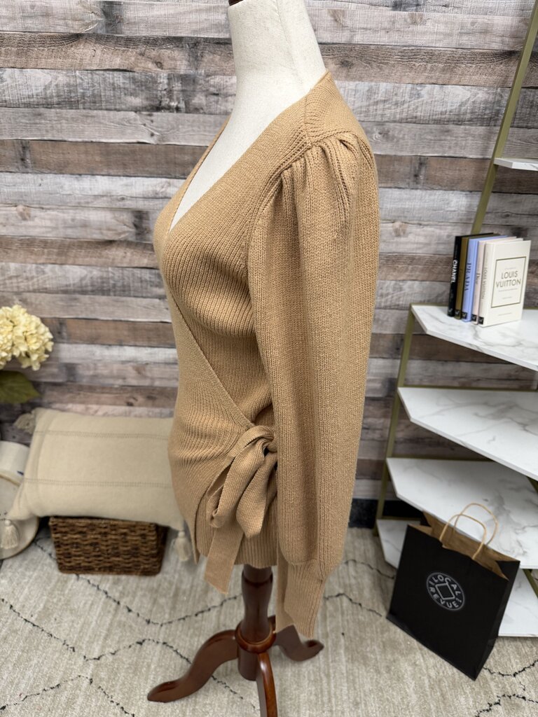 No Label Camel Tie Front Cardigan no label Camel NS women CARDIGANS
