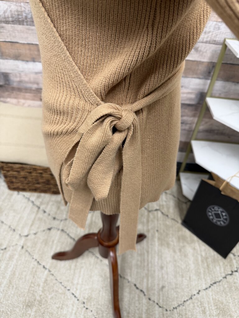 No Label Camel Tie Front Cardigan no label Camel NS women CARDIGANS
