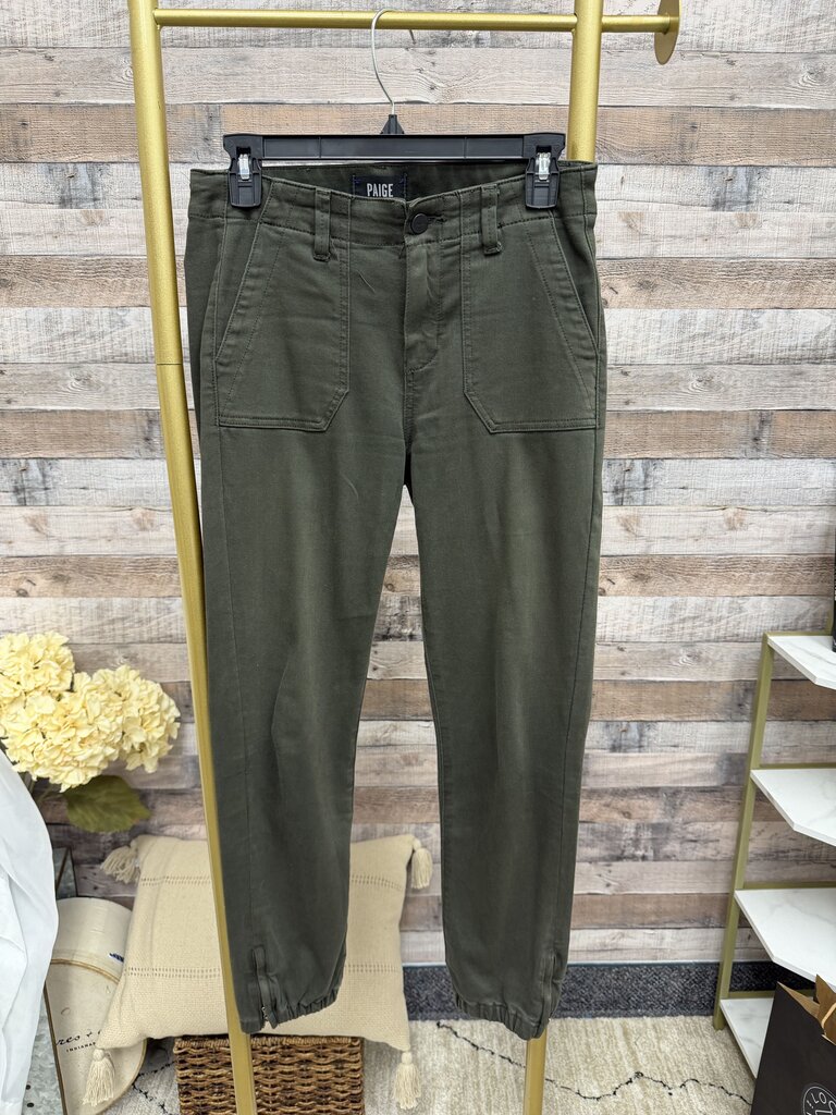 Paige Army Green Utility Jogger Style Pants Pagie Army Green 26 women PANTS