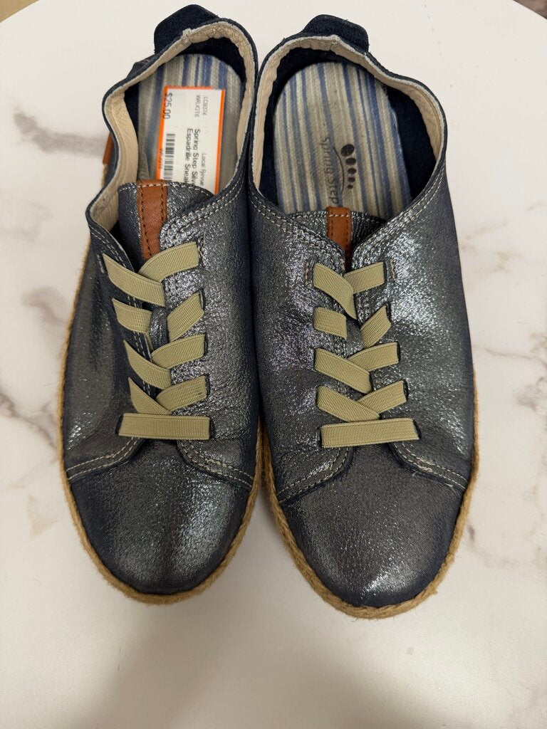 Spring Step Silver Metallic Espadrille Sneakers Spring Step Silver 8 women SNEAKERS