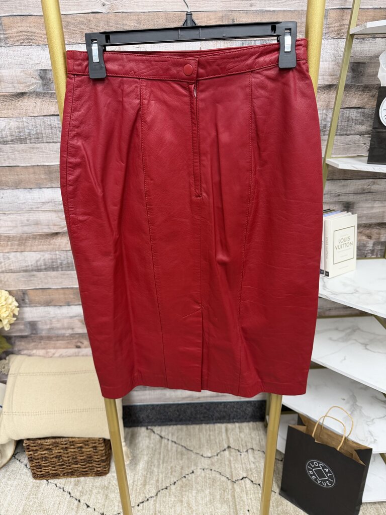Evan Davies Red Leather Open Front Jacket Evan Davies Red 12 women JACKETS & COATS
