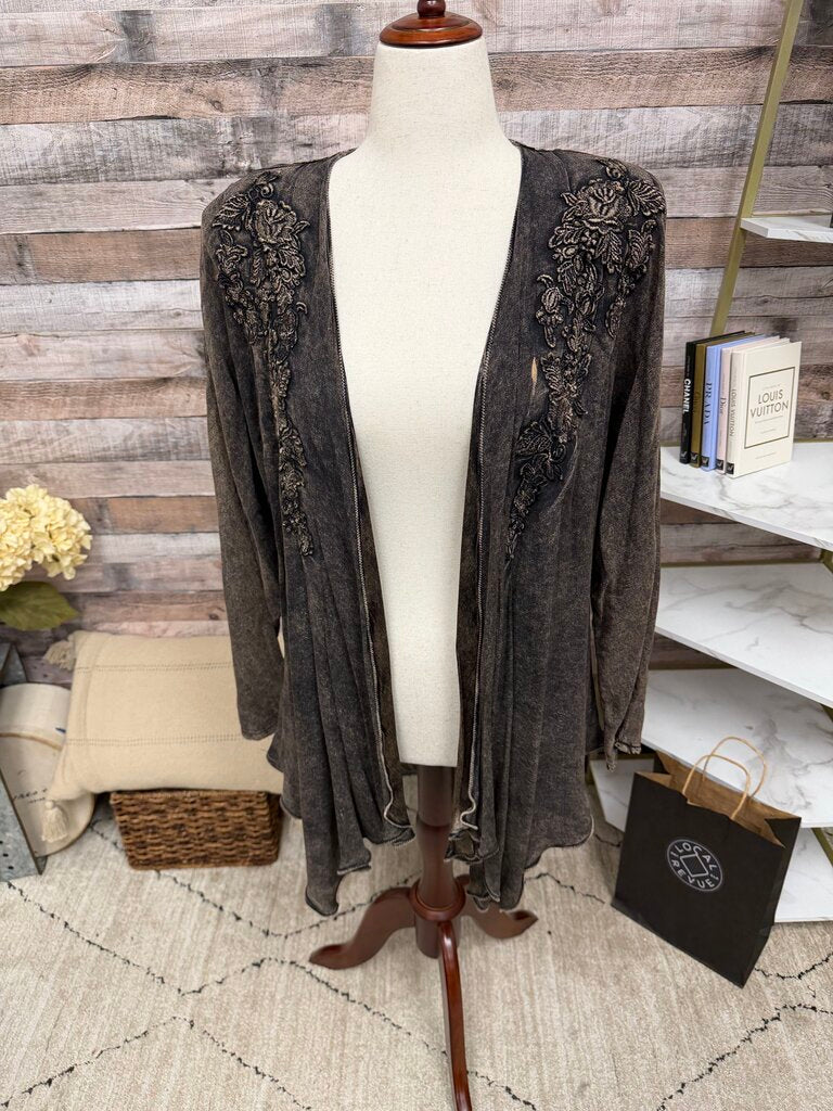 Brown Cardigan With Lace Back Detail N/A Brown N/A women CARDIGANS