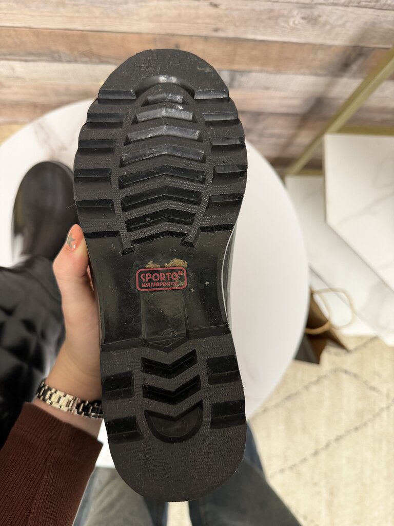 Sporto Waterproof Black Rubber Rain Boots 9 Sporto Black 9 women BOOTS
