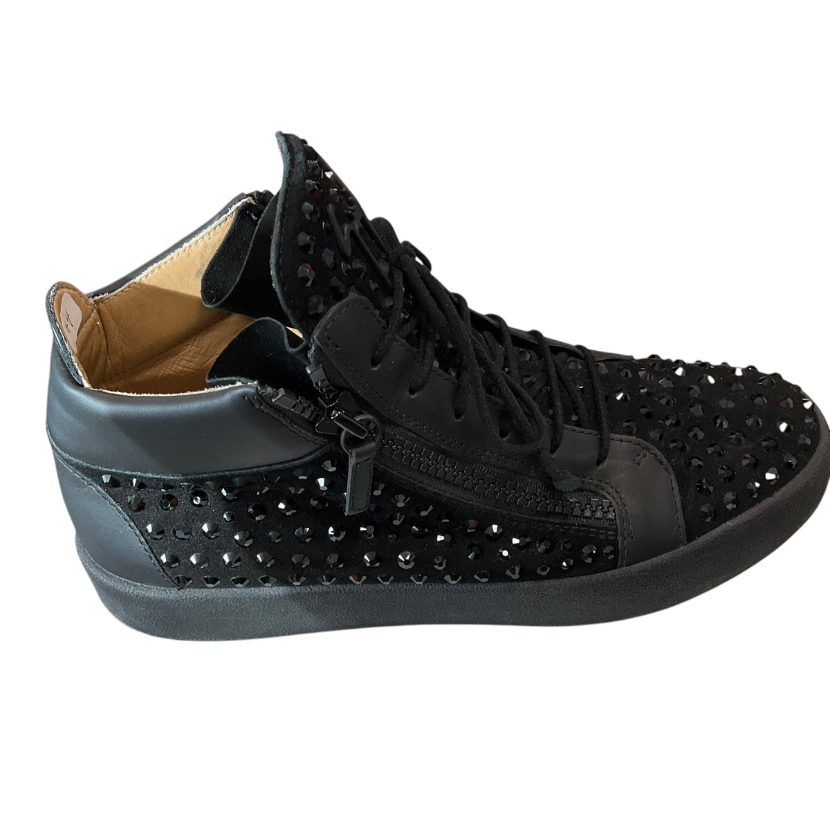 Giuseppe Zanotti Black Crystal Embelleshed Size 44