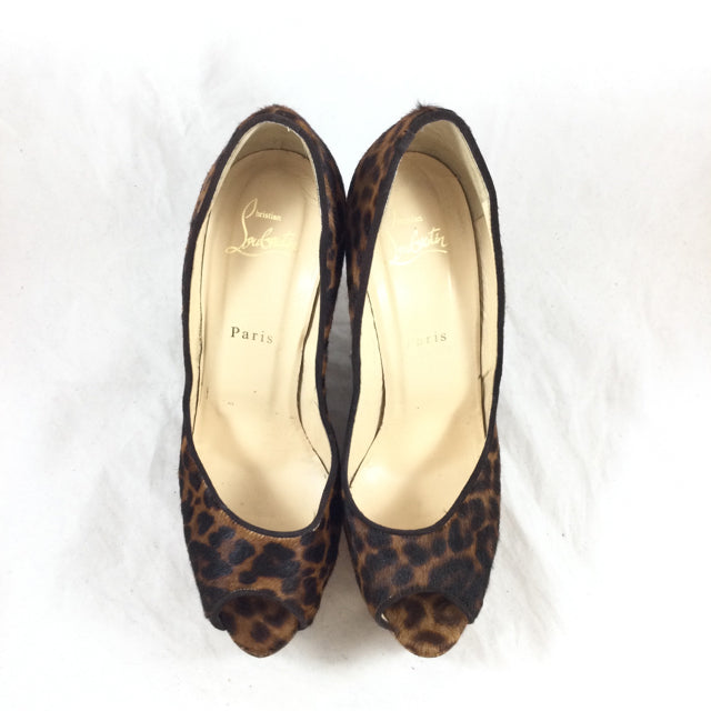 Christian Louboutin Leopard Wedges. Size 39.5