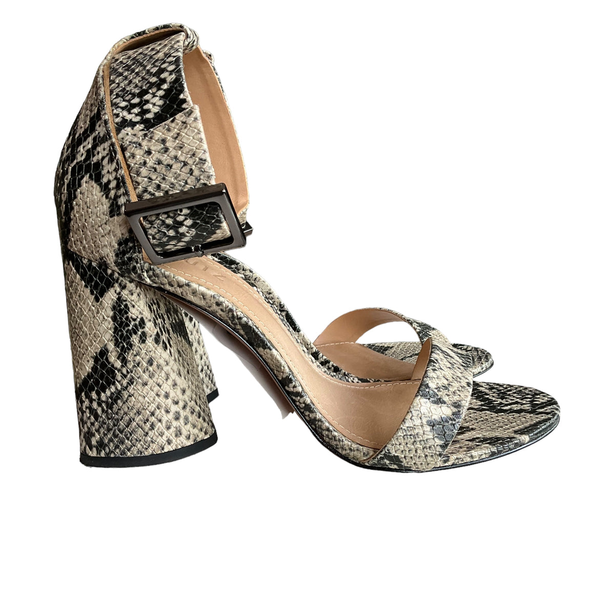 Schutz Stack Heel Sandal. Size 8