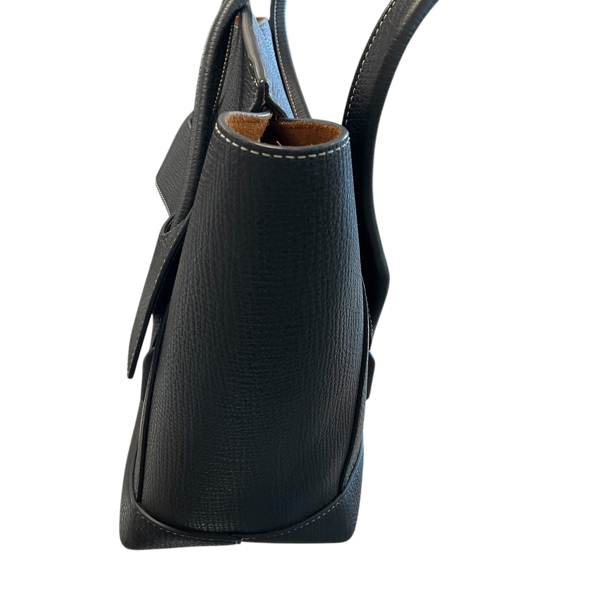 Bottega Veneta Black Leather Shoulder Handbag With Brown Suede Interior.