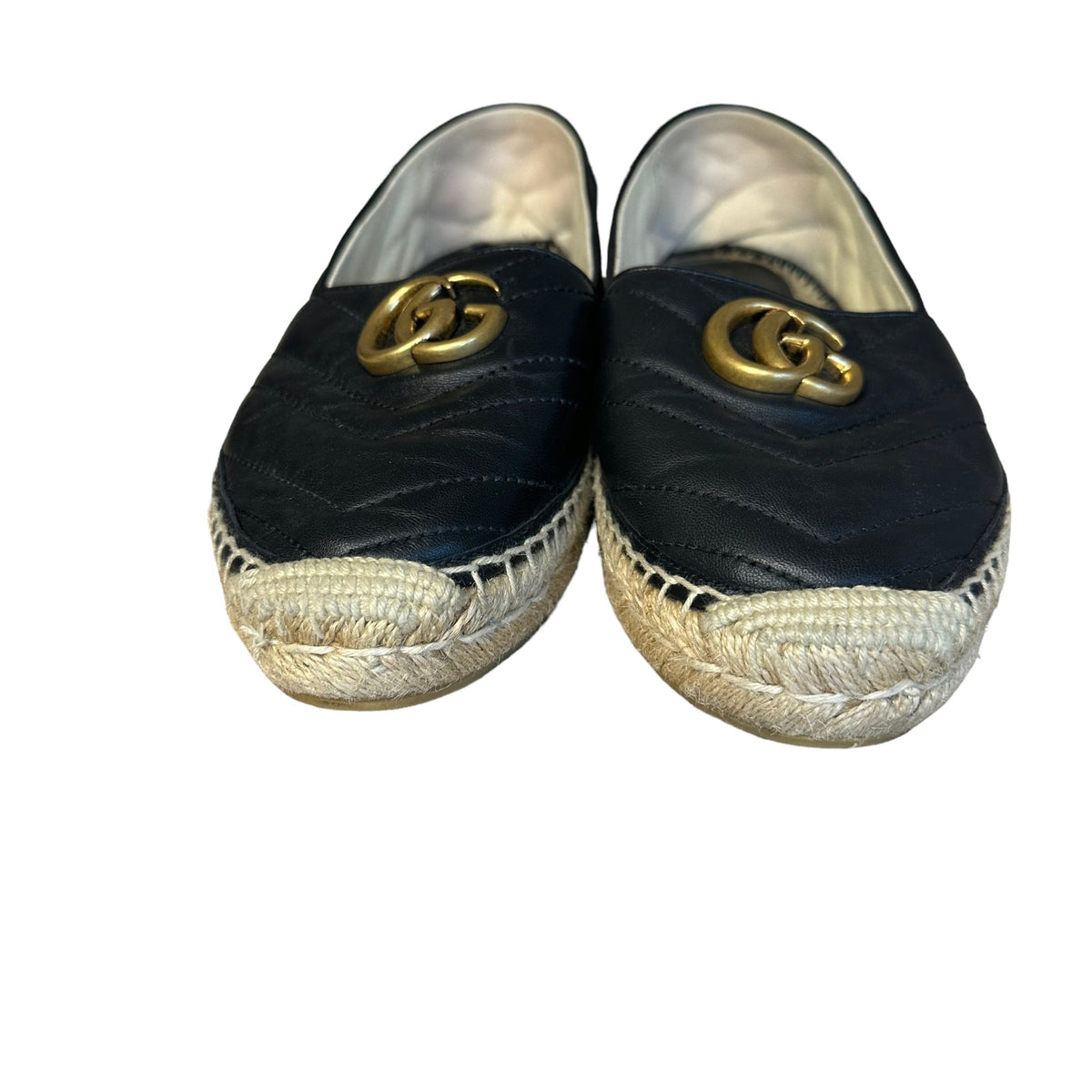 Gucci Black Marmont Leather Espadrille