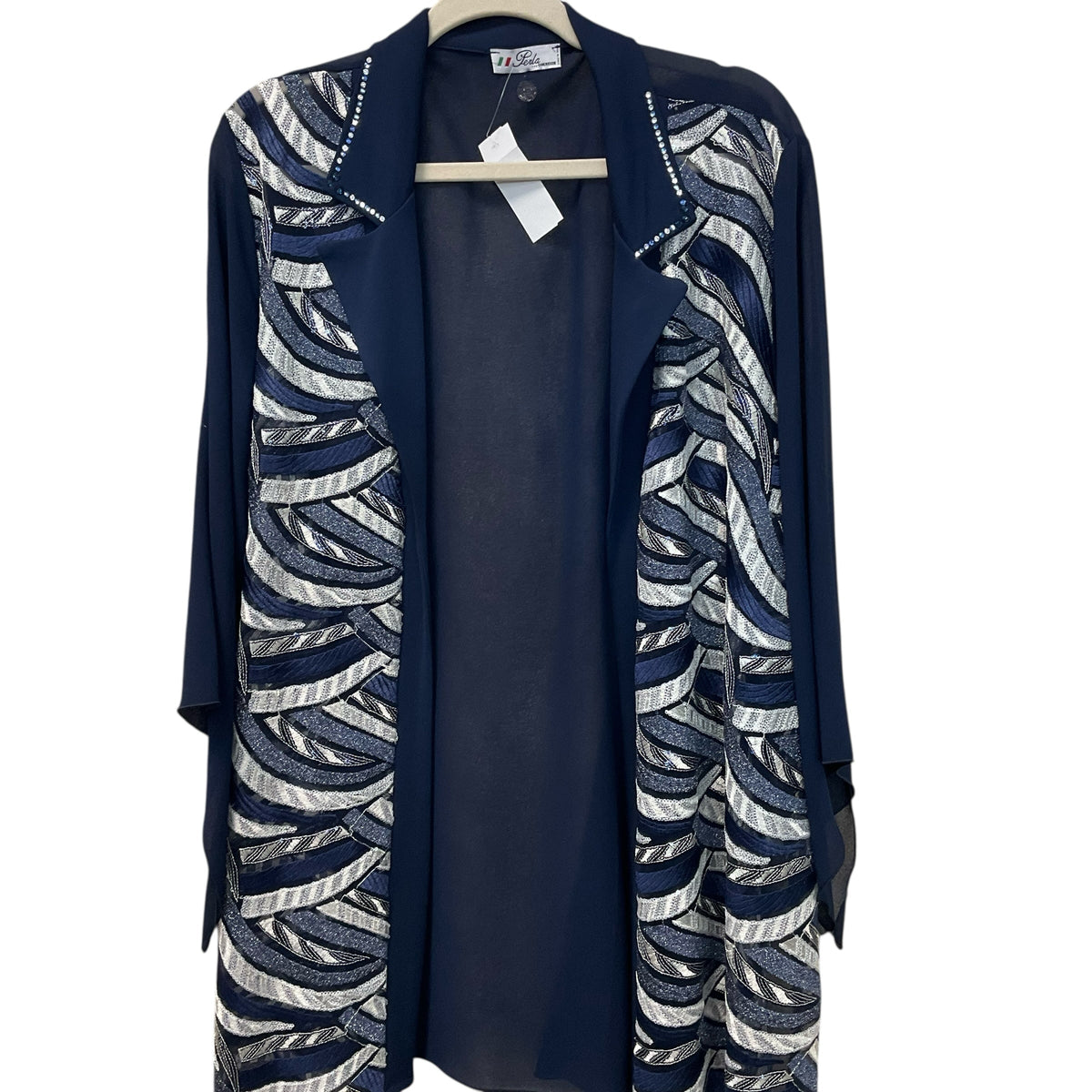 Perla Blue 3 Piece Set Cardigan, Top, and Skirt  Size Large