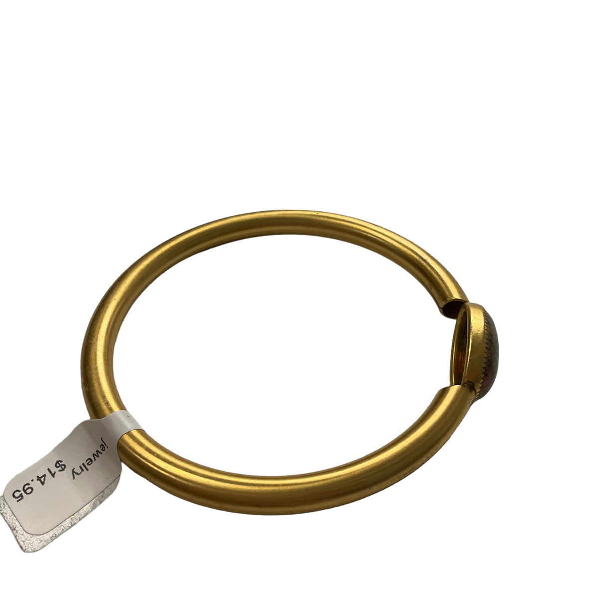Goldtone Bangle with Agate Detail