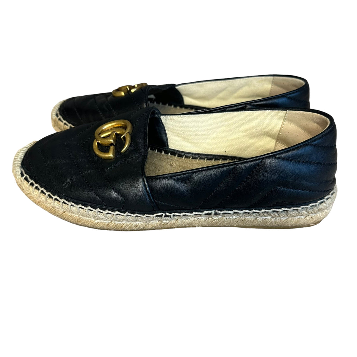 Gucci Black Marmont Leather Espadrille