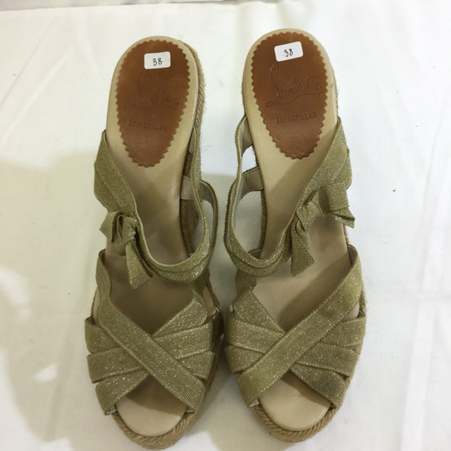 Christian Louboutin Signed Wedge Espadrilles. Size 38