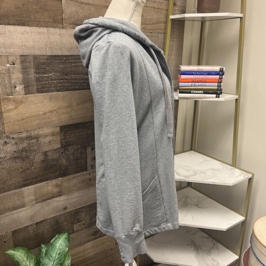 Gray Sweatshirt Hoodie Cardigan Size S