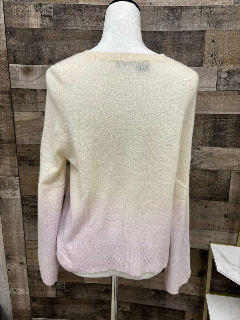 Ivory & Lilac Ombre Cashmere Cropped Sweater Size XS