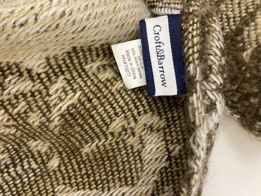 Brown & Tan Paisley Poncho w/Dark Brown Fringe OS