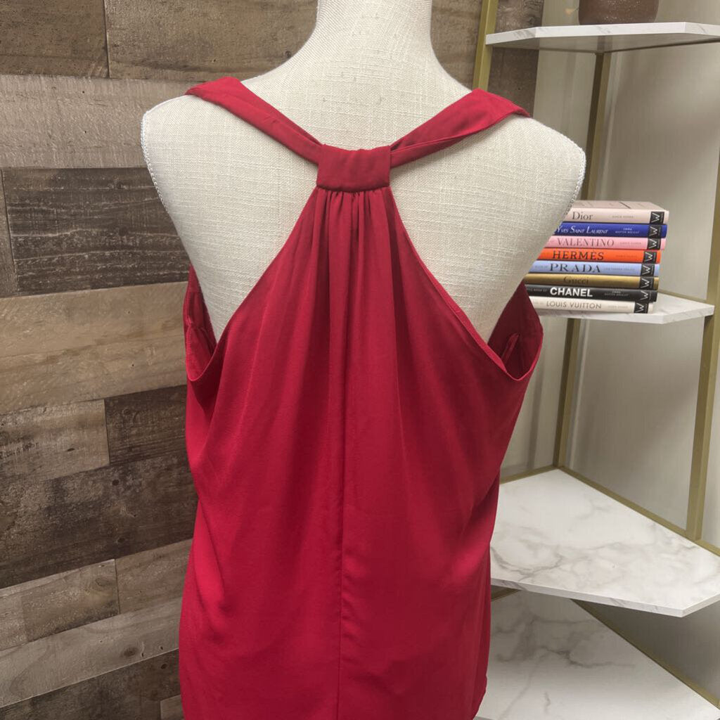 Banana Republic Red Racer Back Halter Blouse Size M